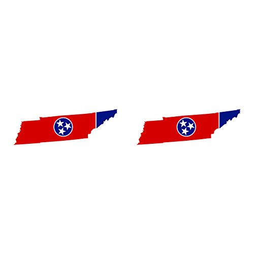 fagraphix Two Pack Tennessee State Shaped Flag Sticker Self Adhesive Vinyl Decal TN