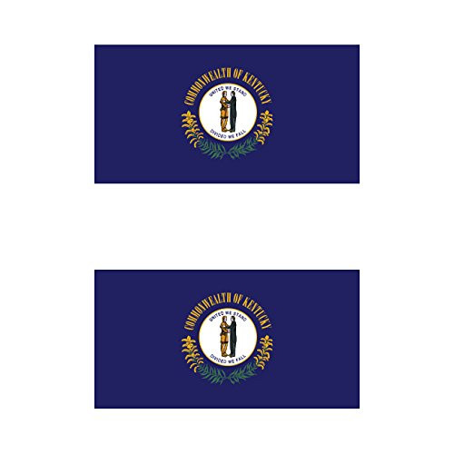 Two Pack Kentucky Flag Sticker FA Graphix Decal Self Adhesive Vinyl state commonwealth bluegrass