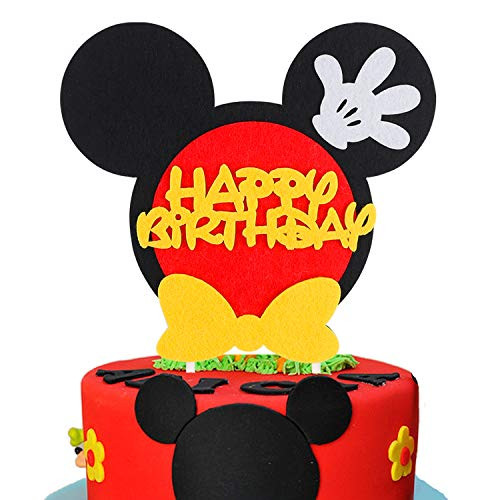 BeYumi Mickey Inspired Birthday Cake Topper, Happy Birthday First Birthday Cake Topper Party Cake Decoration Supplies for Boys and Girls BeYumi Mickey Inspired Birthday Cake Topper, Happy Birthday First Birthday Cake Topper Party Cake Decoration Supplies for Boys and Girls