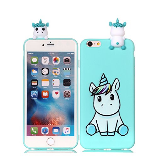 DAMONDY iPhone 6s Plus Case, iPhone 6 Plus Case, 3D Cartoon Animals Cute Pattern Soft Gel Silicone Slim Design Rubber Thin Protective Cover Phone Case for iPhone 6 6s Plus [5.5"]-Cute Unicorn