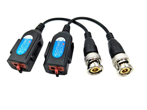 Duttek 5MP Split Joint Mini CCTV Coaxial BNC HD-CVI/TVI/AHD Passive Video Balun Transceiver BNC Twisted Pair for 720 P/ 1080P CCTV Surveillance Security Camera System (211C)