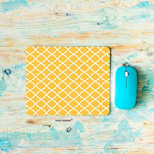 HGOD DESIGNS Chevron Gaming Mouse Pad,Vintage Yellow Pattern Mousepad Rectangle Non-Slip Rubber Mouse Pads(7.9"X9.5")
