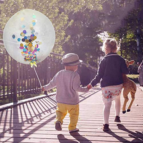 AQUEENLY 36 Inches Jumbo Confetti Balloons, Pack of 6 Latex Balloons with Multicolor Paper Confetti Dots for Party Birthdays Wedding Decoration