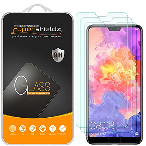 (3 Pack) Supershieldz for Huawei (P20 Pro) Tempered Glass Screen Protector, Anti Scratch, Bubble Free