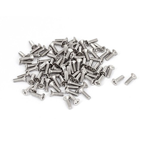 uxcell M3 Thread 10mm Long Phillips Flat Head Countersunk Bolts Screws 100Pcs