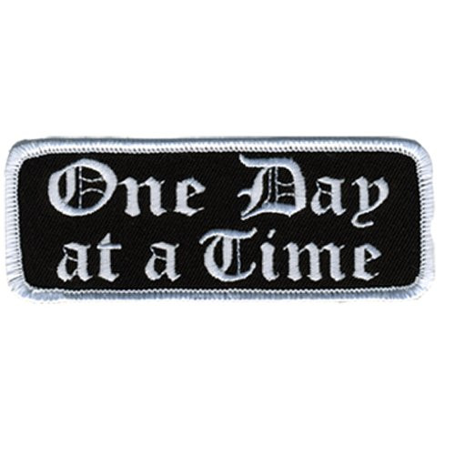 Hot Leathers One Day At A Time Patch (4" Width x 2" Height)