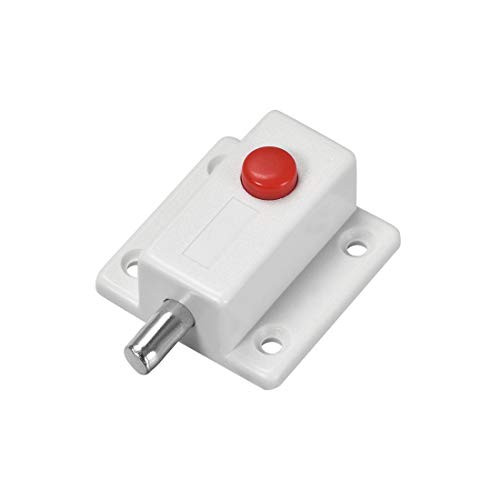 uxcell Door Bolt Lock, 2-inch Plastic Sliding Flush Barrel Latch with Switch Button White