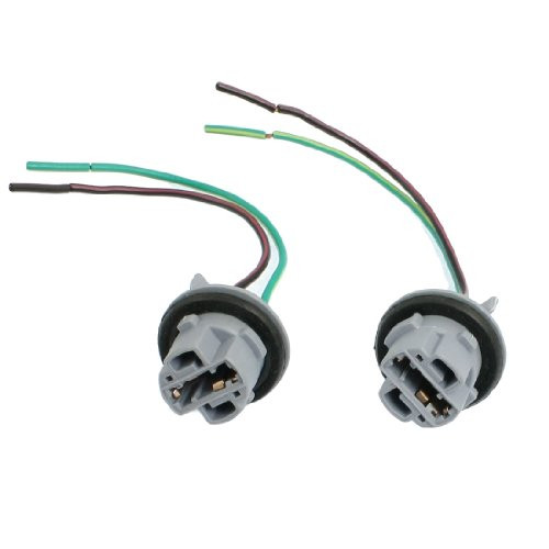 uxcell 2 Pcs DC 12V T20 7443 LED Bulb Brake Signal Light Socket Harness Wire Ash Blue