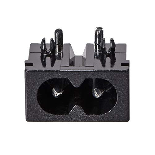 uxcell C8 Panel Mount Plug Adapter 250V AC 2.5A 2 Pins IEC Inlet Module Plug Power Socket Right Angle Pack of 10