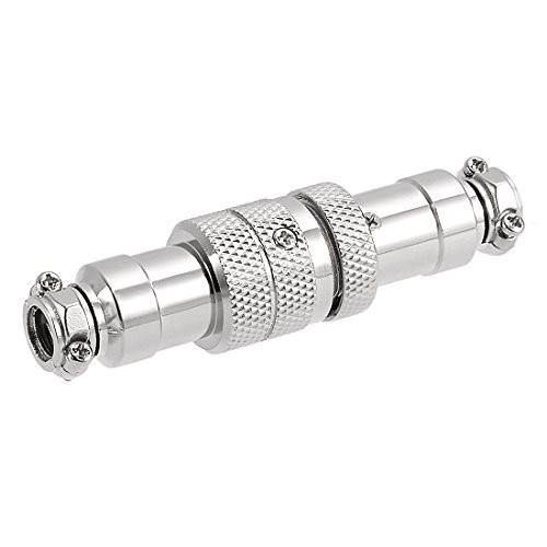 uxcell Aviation Connector 16mm 6Terminals 4A 125V GX16-6 Waterproof Female/Male Wire Panel Power Chassis Metal Fittings Connector Aviation Silver Tone