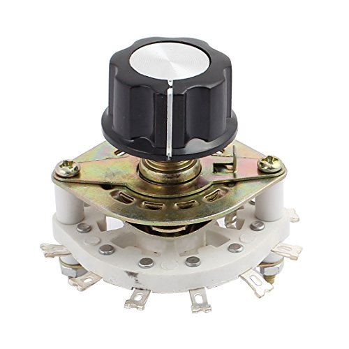 uxcell KCT 1 Pole 9 Position 6mm Dia Shaft Band Channel Rotary Switch Selector w Cap