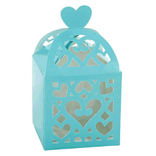 Amscan Functional Lantern Favour Box Wedding Gift & Treats Accessory Robin's Egg Blue 2" Pack 50 Party Supplies (100 Piece)