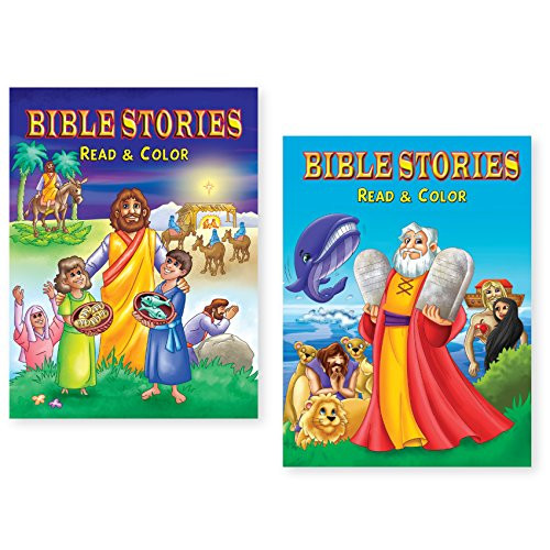 Bundle of 2 Bible Read and Color Coloring Books