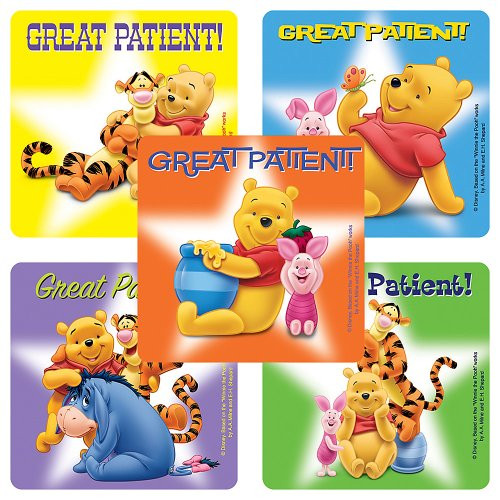 SmileMakers Disney Pooh Patient Stickers - 100 Per Pack