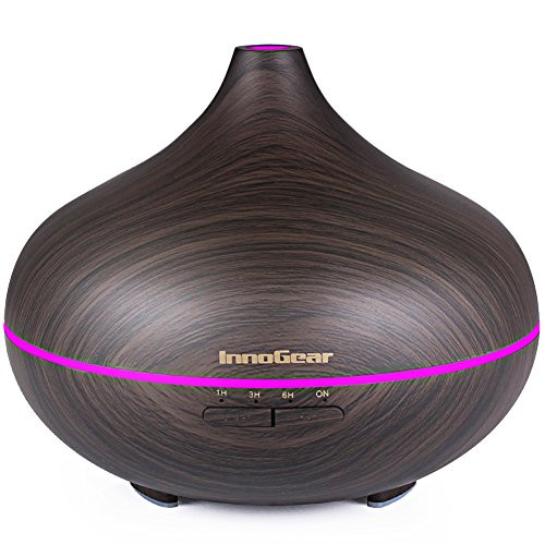 InnoGear 500ml Aromatherapy Essential Oil Diffuser Wood Grain Aroma Diffusers Cool Mist Humidifier with Timer Adjustable Mist 7 Color Changing Night Lights Waterless Auto Shut-off for Home Office Yoga InnoGear 500ml Aromatherapy Essential Oil Diffuser Wood Grain Aroma Diffusers Cool Mist Humidifier with Timer Adjustable Mist 7 Color Changing Night Lights Waterless Auto Shut-off for Home Office Yoga