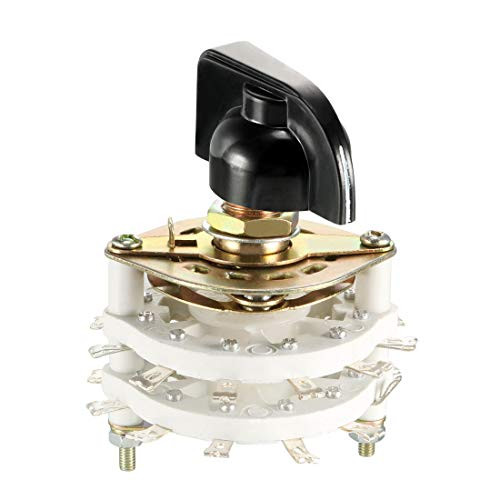 uxcell 4P5T 4 Pole 5 Position 2 Deck Band Channel Rotary Switch Selector with Knob Cap