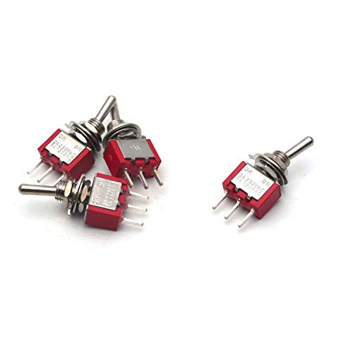 Antrader 4Pcs AC 250V/2A 120V/5A ON/ON 2 Position 3 Pins SPDT Latching Mini Micro Toggle Switch