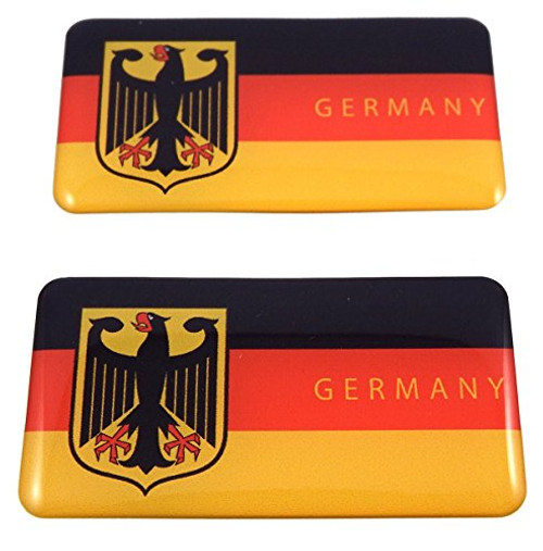 Germany German Deutschland flag domed decal 3D sticker emblem 2.6" set of 2 decals Germany German Deutschland flag domed decal 3D sticker emblem 2.6" set of 2 decals