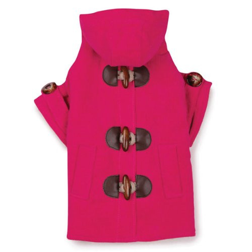 East Side Collection Polyester/Cotton Corduroy Toggle Dog Coat, X-Small, 10-Inch, Raspberry