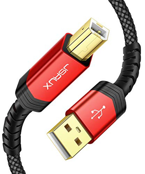 JSAUX Printer Cable, USB Printer Cable Type A Male to B Male Scanner Cord USB B Cable High Speed for HP, Canon, Epson, Dell, Brother, Lexmark, Xerox, Samsung etc (15 Feet) JSAUX Printer Cable, USB Printer Cable Type A Male to B Male Scanner Cord USB B Cable High Speed for HP, Canon, Epson, Dell, Brother, Lexmark, Xerox, Samsung etc (15 Feet)