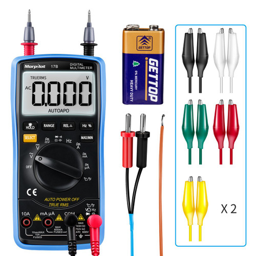 Auto-Ranging Digital Multimeter, Morpilot 6000 Counts DC/AC Voltage & Current, Resistance, Frequency, Continuity, Capacitance, Diode, Temperature, 3.0 Inch Backlight Large LCD Display