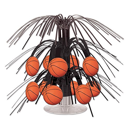 Beistle Basketball Mini Cascade Centerpiece, 7 1/2-Inch, Black/Brown (2-Pack)