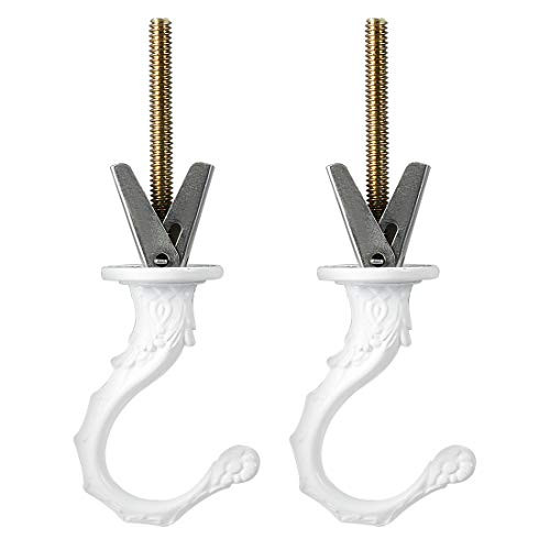 uxcell 2 Pack Swag Hook Kit White Finish Plant Hanging Ceiling Hook