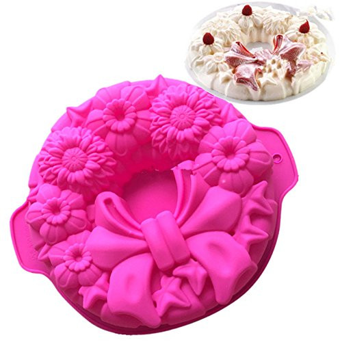 FantasyDay 11.5'' Bow Tie Flower Cake Mold Silicone Baking Molds Party Cake Bakeware for Your Birthday Dessert, Cake, Bread, Tart, Pie, Flan and More #3