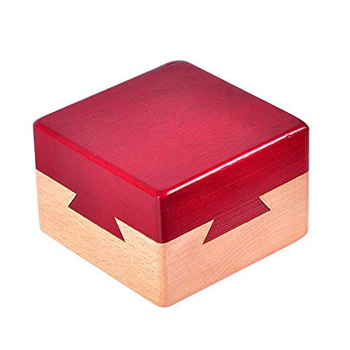 Dovetail Puzzle Box, Lamavido Impossible Dovetail Box Mini 3D Brain Teaser Wooden Secret Compartment Brain Puzzle Toy for 6 Years and up Child and Adults