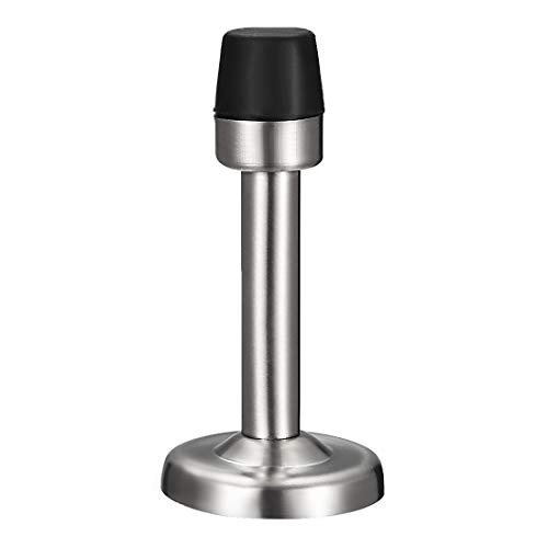 uxcell Door Stopper Stop Bumper Wall Protector Sound Dampening Wall Mount w Rubber Tip Silver Tone