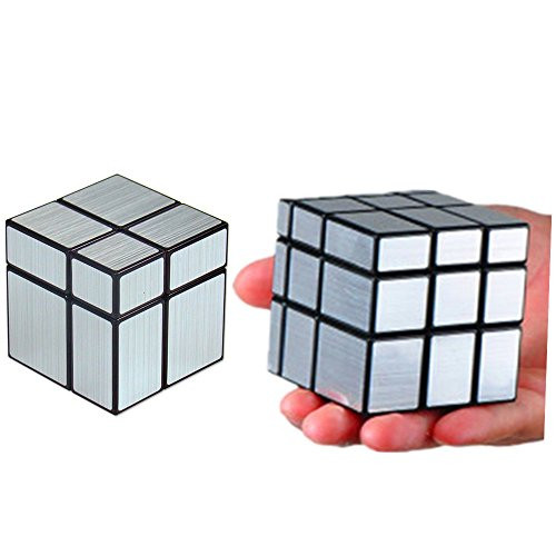 CuberSpeed Bundle Qiyi 2x2 Mirror Black Body with Silver and Qiyi Mofangge 3x3 Mirror Blocks Silver Magic Cube Puzzle