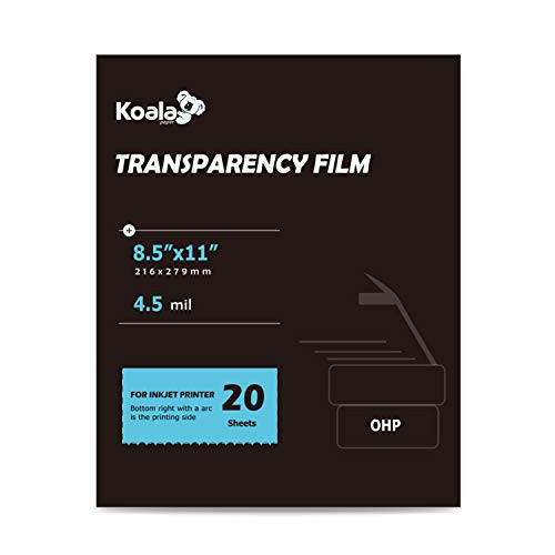 Koala OHP Film Overhead Project Film 8.5x11 Inches Transparency Printing Film for Inkjet Printer