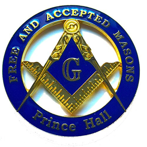 3" Masonic Prince Hall Heavy Alloy Auto Car Cut Out Emblem Golden & Blue 3" Masonic Prince Hall Heavy Alloy Auto Car Cut Out Emblem Golden & Blue