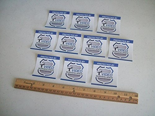 10 Video Surveillance Security System Window Decals Stickers - Stock # 715