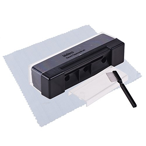 Melleco Vinyl Record Cleaning Velvet Brush - with Anti Static Function and Stylus Cleaner and Record Cleaning Microfiber Cloth Wipe