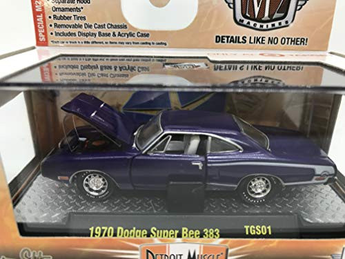 M2 Machines Detroit-Muscle 1970 Dodge Super Bee 383 1:64 Scale TGS01 15-58 Purple Details Like NO Other!