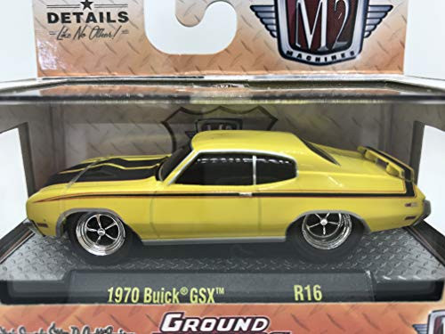 M2 Machines Ground Pounders 1970 Buick GSX 1:64 Scale R16 17-01 Yellow/Black Details Like NO Other! 1 of 2888