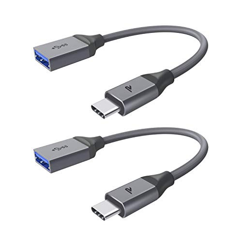 Rampow USB C to USB Adapter, USB-C to USB 3.1 Gen1 Adapter, Thunderbolt 3 to USB 3.0 Female Adapter, USB Type-C to USB OTG Cable Compatible with MacBook Pro 2018/2017,MacBook Air 2018 and More(2-Pack)