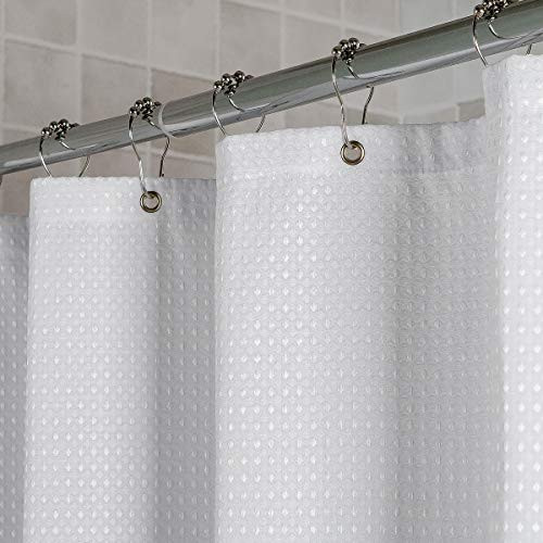 AmazerBath Waffle Shower Curtain, Heavy Duty Fabric Shower Curtains with Waffle Weave Hotel Quality Bathroom Shower Curtains, 72 x 72 Inches