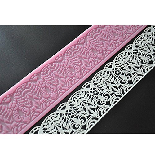 FOUR-C Silicone Lace Molds for Cake Decorating, Cake Decoration Adorable Fondant Cake Decorating Tools Lace Decoration Mat Flower Print Pattern Molds Sugar Craft Tools