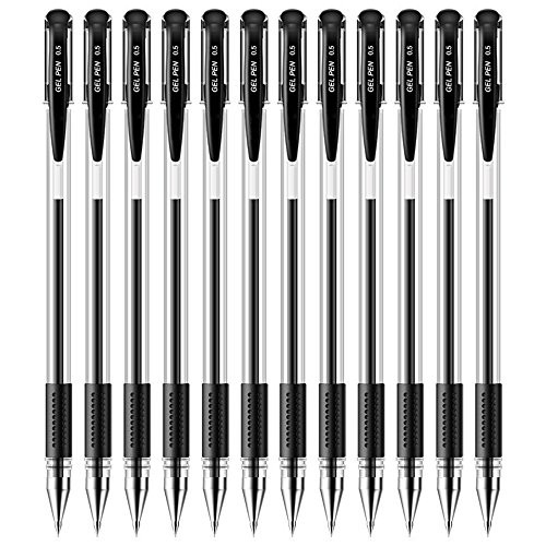 MyLifeUNIT 0.5 mm Gel Ink Roller Ball Pens, Gel Pens for Office, School, Home Use, Set of 24 Pcs (Black)