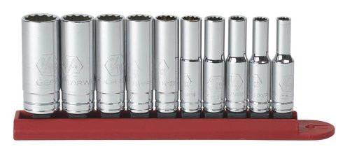 GearWrench 80309 10 Piece 1/4 Drive 12 Point Deep SAE Socket Set