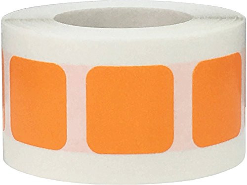 Orange Square Color Coding Labels for Organizing Inventory 0.75 Inch Dots 500 Total Adhesive Stickers On A Roll