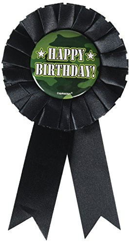 Amscan Camouflage Award Ribbon, Birthday, 6 Ct.