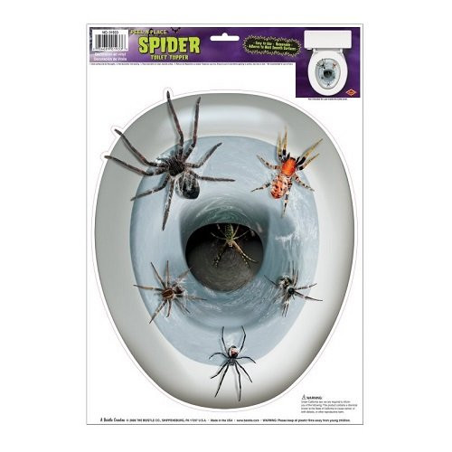 Spider Toilet Topper Peel 'N Place Party Accessory (1 count) (1/Sh) Pkg/3