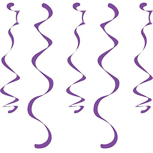 Creative Converting 329615 60-Count Dizzy Dangler Decorative Streamers Amethyst Purple