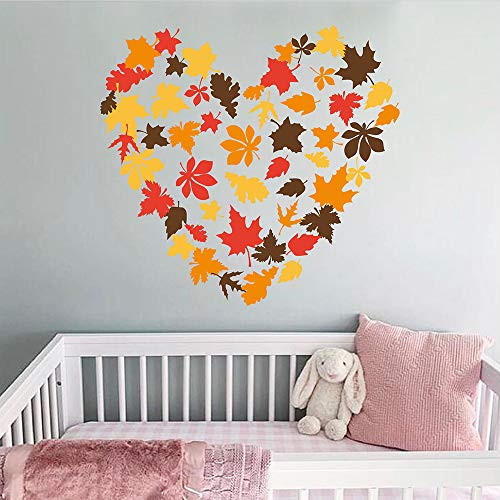 decalmile Maple Leaf Wall Decals Autumn Fall Leaves Wall Stickers Living Room Bedroom TV Wall Art Decor