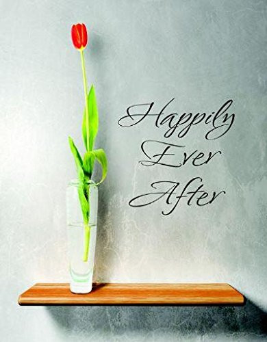 Design with Vinyl RE 1 C 2101 Happily Ever After Quote Vinyl Wall Decal Sticker, 12 x 12", Black