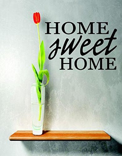 Design with Vinyl RE 1 C 2053 Home Sweet Home Image Quote Vinyl Wall Decal Sticker, 12 x 12", Black