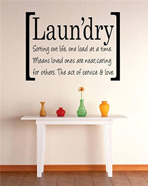 Design with Vinyl RE 1 C 2137 Laundry Sorting Our Life One Load At A Time Means The Act Of Service & Love Image Quote Wall Decal Sticker, 12 x 12"